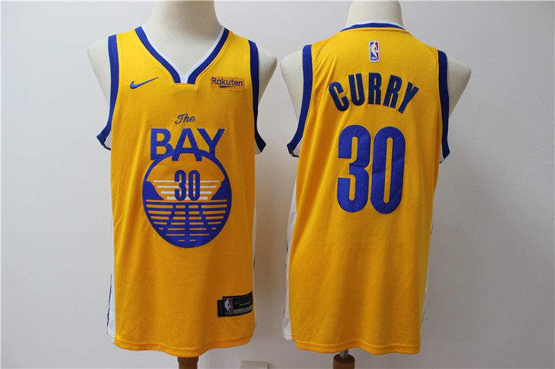 Men Golden State Warriors 30 Curry Yellow Nike Game NBA Jerseys style 2
